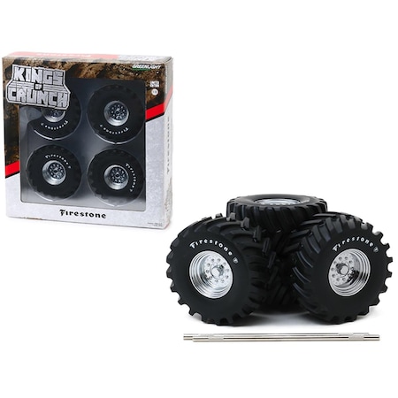 48 In. Kings Of Crunch 1 By 18 Monster Truck Firestone Wheels & Tires Set - 6 Piece